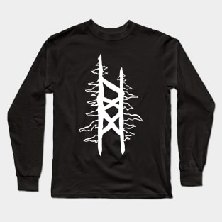 White Magic Rune Conifer Trees "Friendship with Trees Bindrune" Long Sleeve T-Shirt